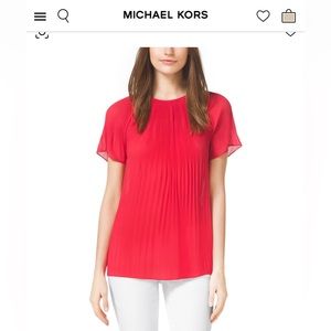 Michael Kors Pleated Red Blouse
